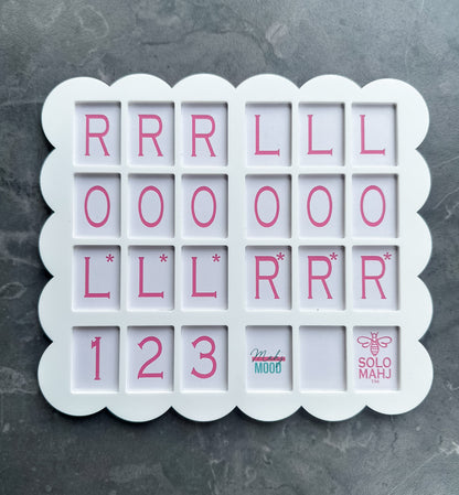 Mahj Mood x SoloMahj Collab Practice Board, Pink, Clover Size, Solo American Mahjong Training Board