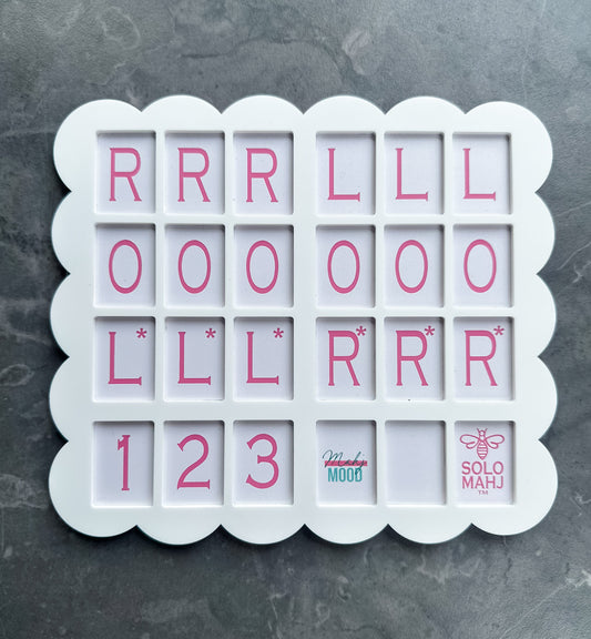 Mahj Mood x SoloMahj Collab Practice Board, Pink, Clover Size, Solo American Mahjong Training Board