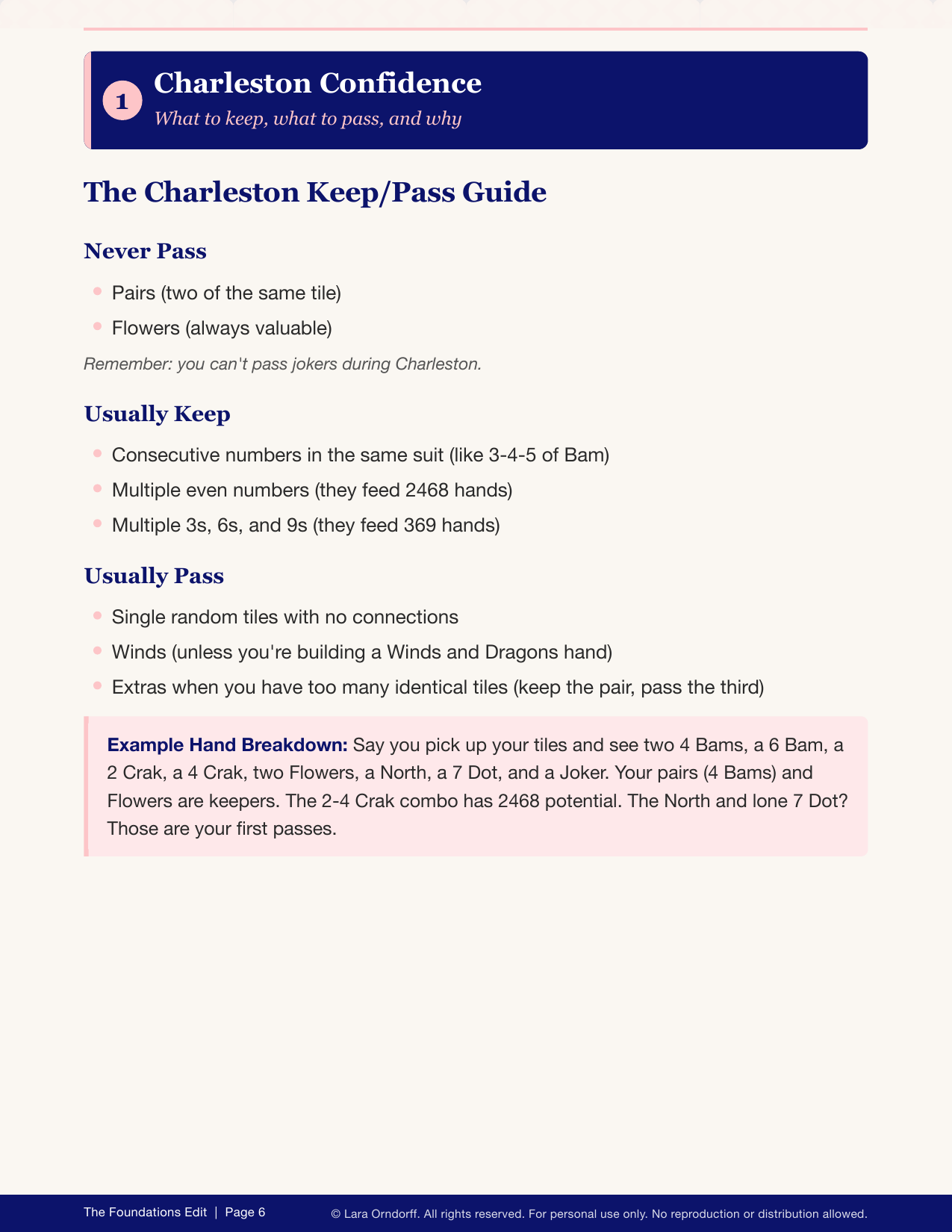 Charleston Confidence: what to keep, what to pass.