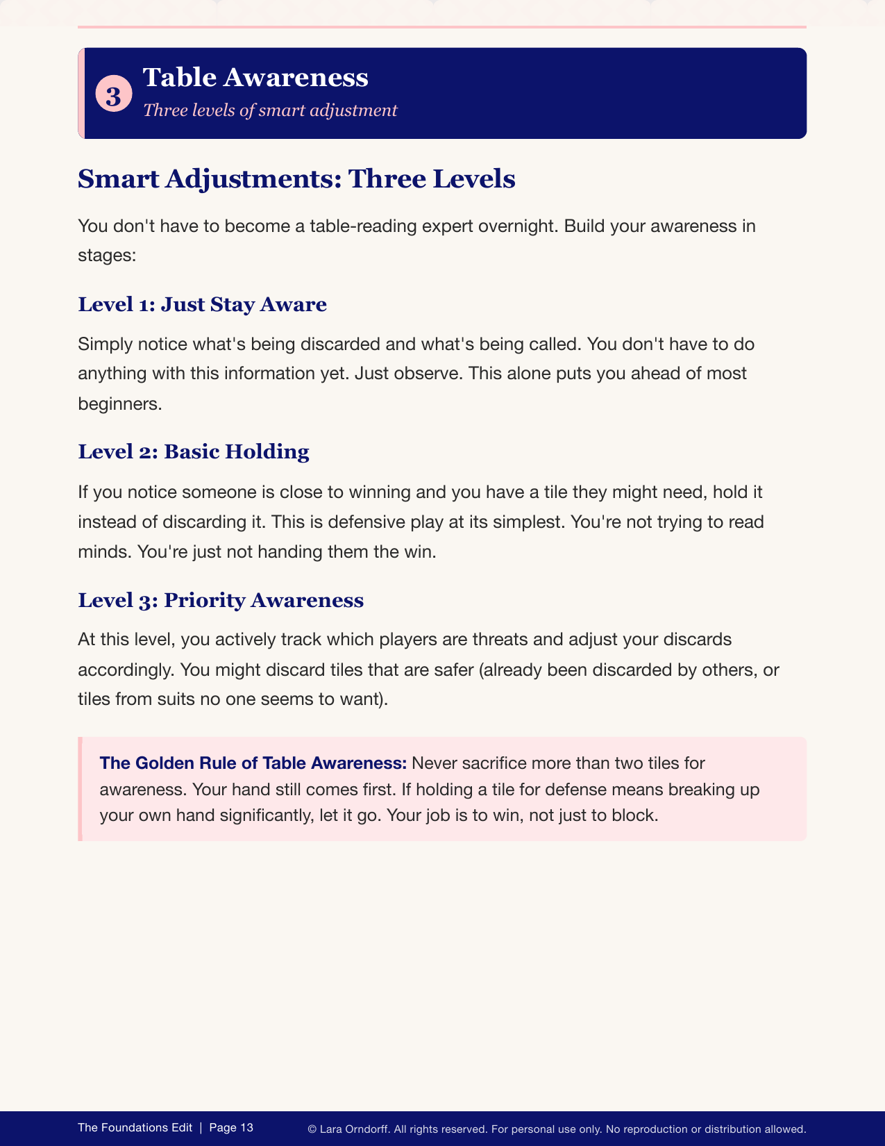 Table Awareness: read discards without overthinking.
