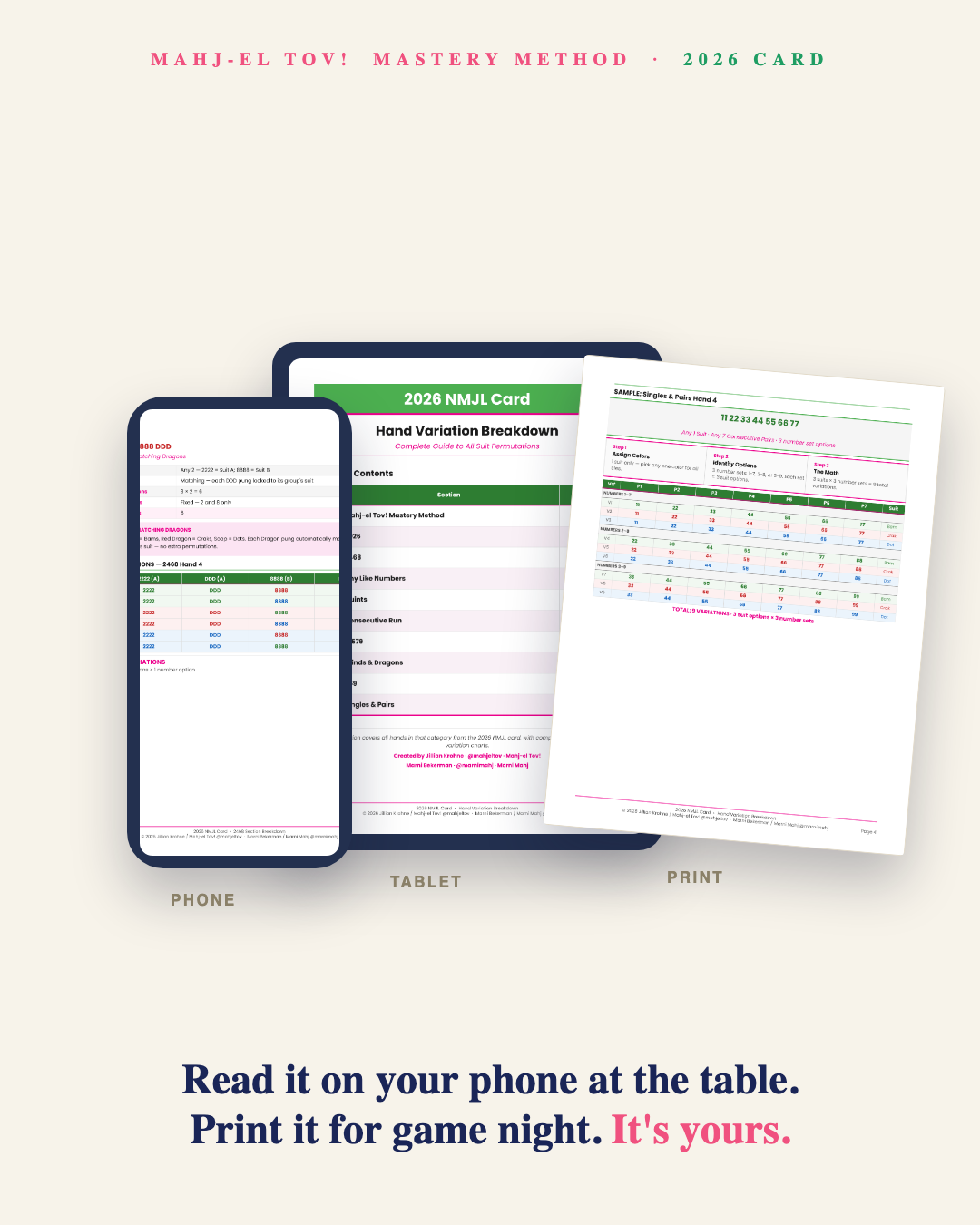 Read it on your phone at the table. Print it for game night. It's yours.