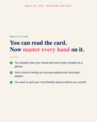 Who it's for: you can read the card, now master every hand on it.