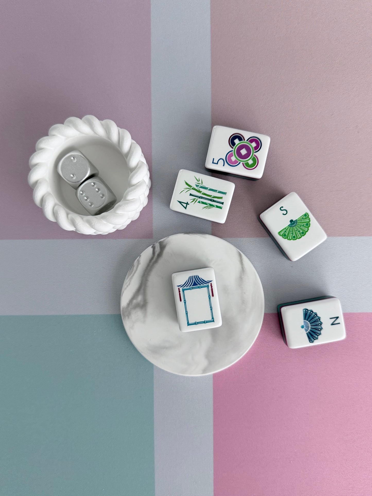The Alicia Coaster, Handmade Modern Coaster for Your Mahjong Table