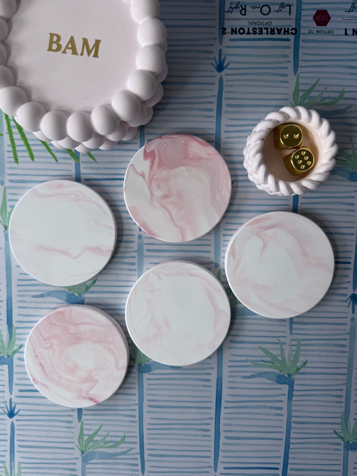 The Alicia Coaster, Handmade Modern Coaster for Your Mahjong Table