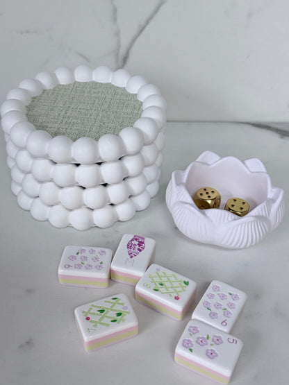 The Ava Dish, Handmade Floral Dice Dish for Your Mahjong Table