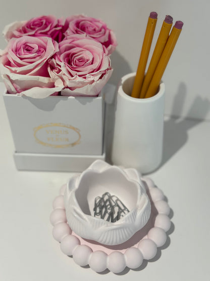 The Ava Dish, Handmade Floral Dice Dish for Your Mahjong Table