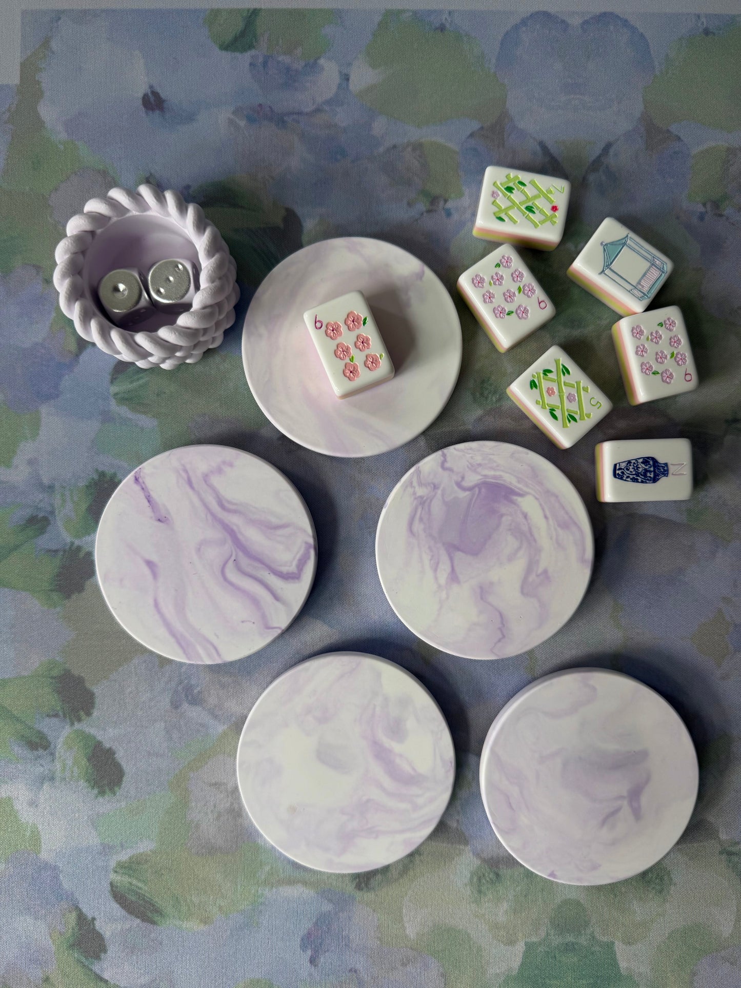 The Alicia Coaster, Handmade Modern Coaster for Your Mahjong Table
