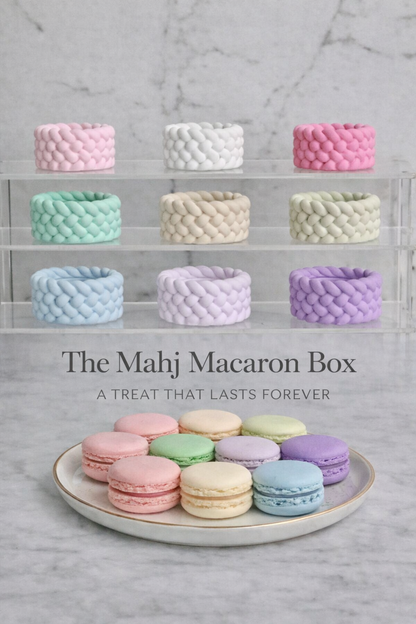 The Mahjong Macaron Box, Handmade Dice Dish Gift Set for Mahjong Players