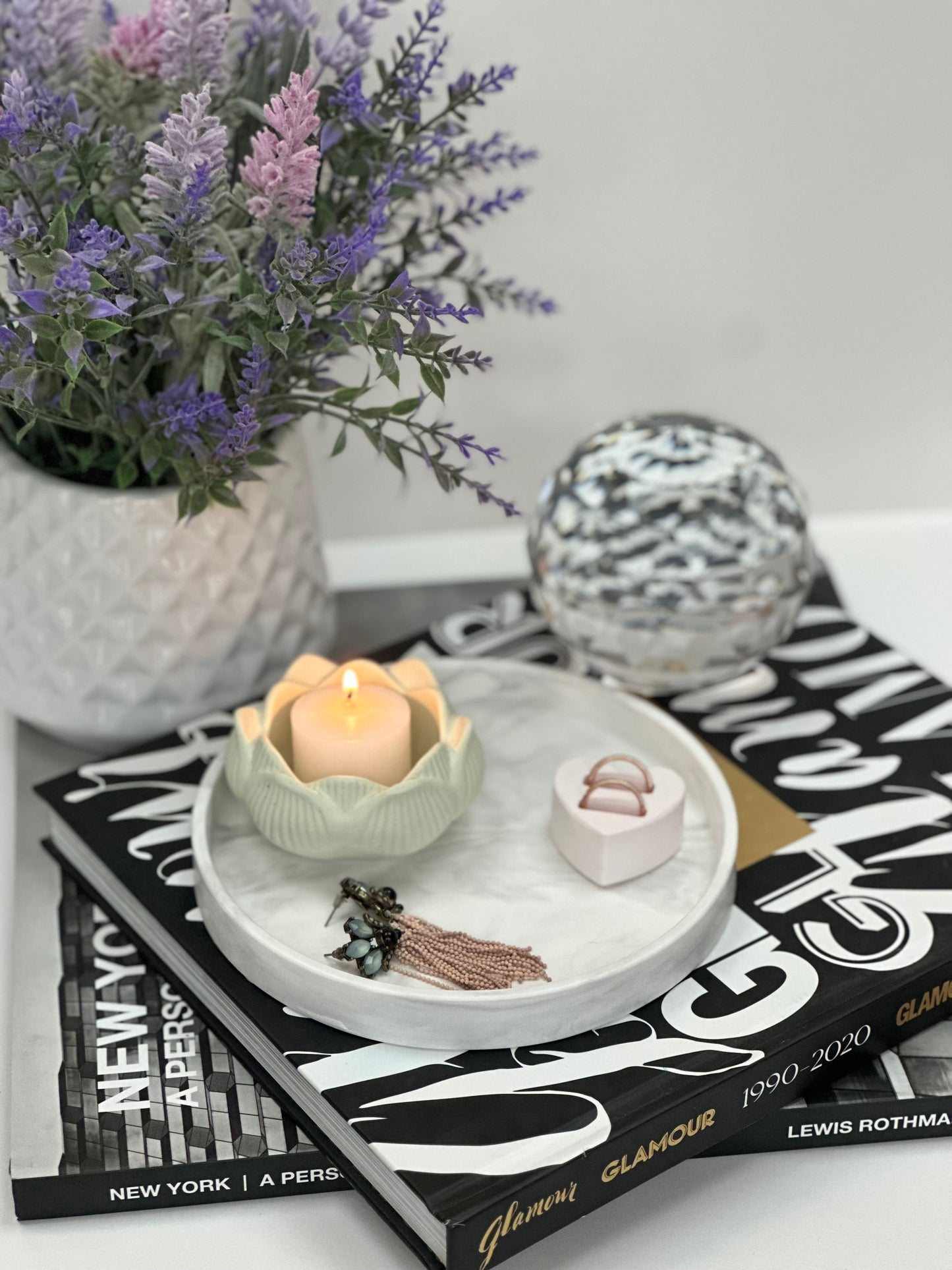 The Ava Dish, Handmade Floral Dice Dish for Your Mahjong Table