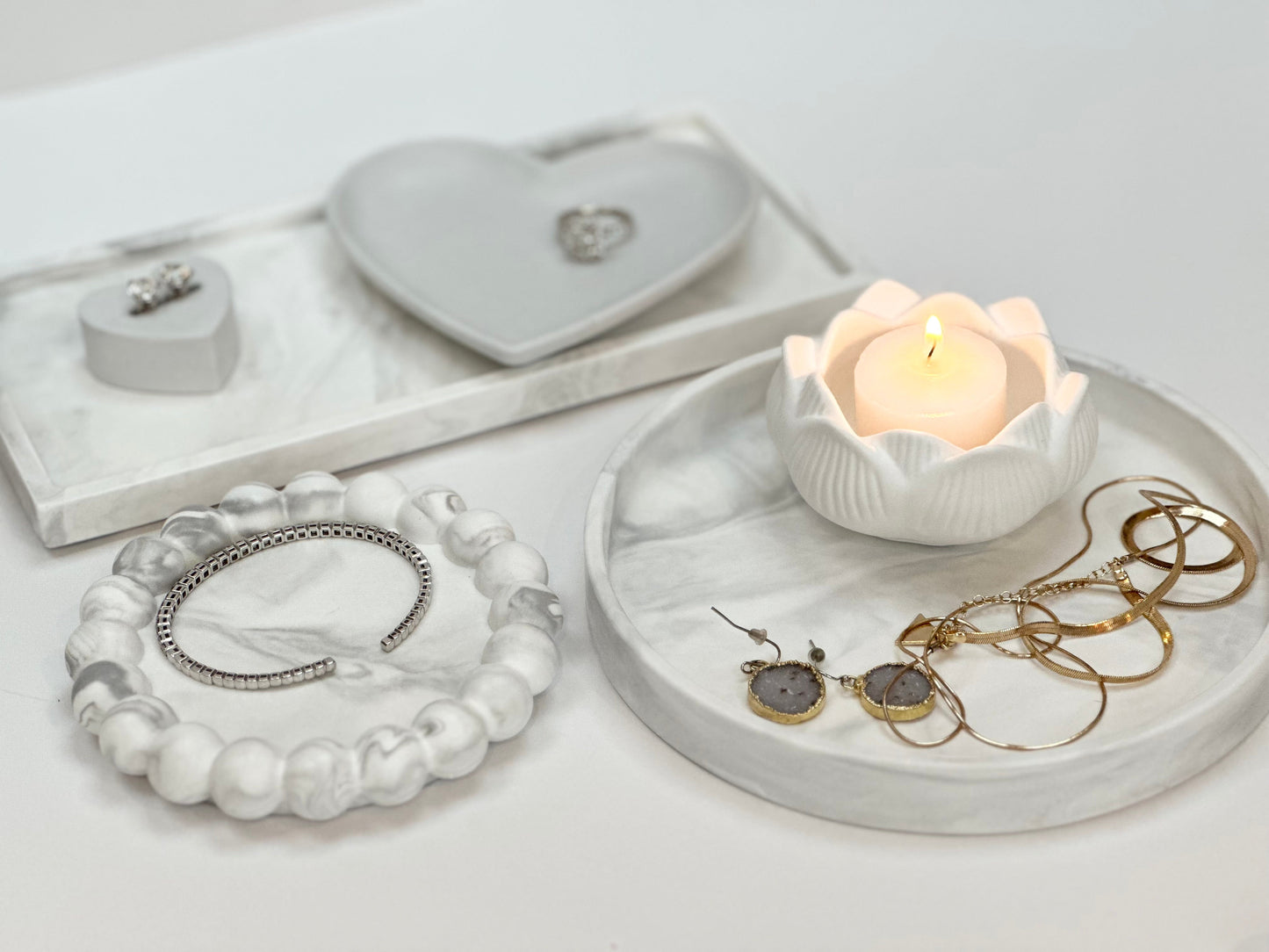 The Ava Dish, Handmade Floral Dice Dish for Your Mahjong Table