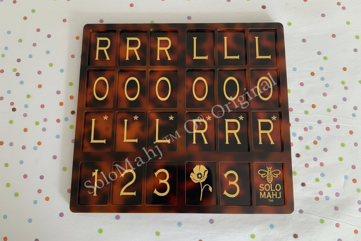 SoloMahj Practice Board, Tortoise Special Edition, Poppy Size, Solo American Mahjong Training Board