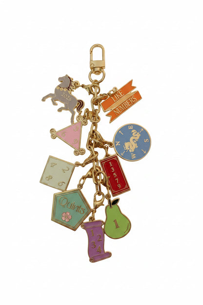 Set of SoloMahj gold cloisonne mahjong charms displayed together