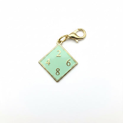 Gold cloisonne 2468 evens mahjong charm keepsake, designed by SoloMahj