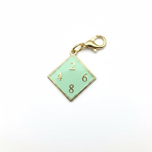 Gold cloisonne 2468 evens mahjong charm keepsake, designed by SoloMahj
