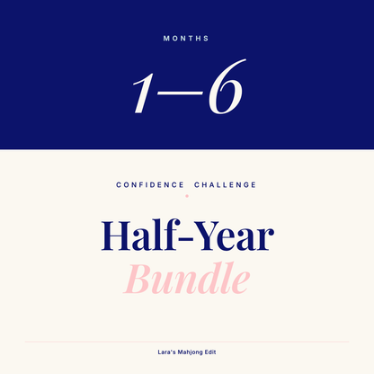 Confidence Challenge Months 1-6 Bundle, Six Digital American Mahjong Skill Builders in One (Charleston, Hand Selection, Defense, Jokers, Backups)