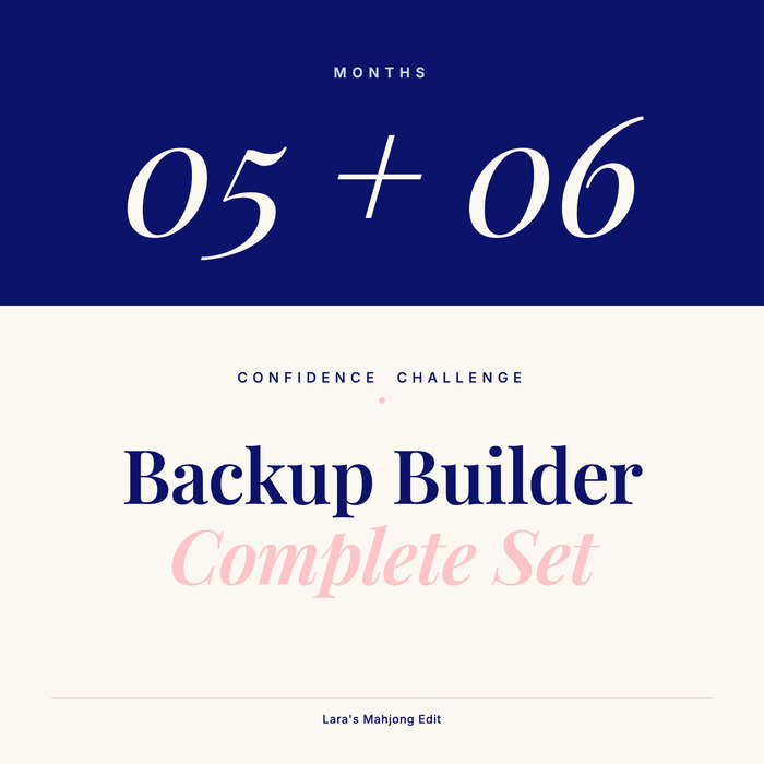 Confidence Challenge Months 5 and 6 title slide, the Backup Builder complete set for mahjong