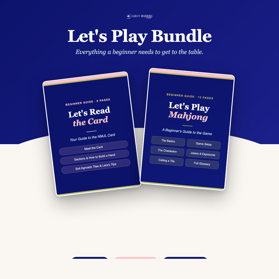 Cover graphic for the Let's Play Bundle showing the Let's Read the Card and Let's Play Mahjong guides