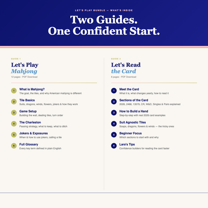 Let's Play Bundle, Two Digital Beginner Guides to American Mahjong (Tile Basics, Charleston, Jokers, NMJL Card Decoder)