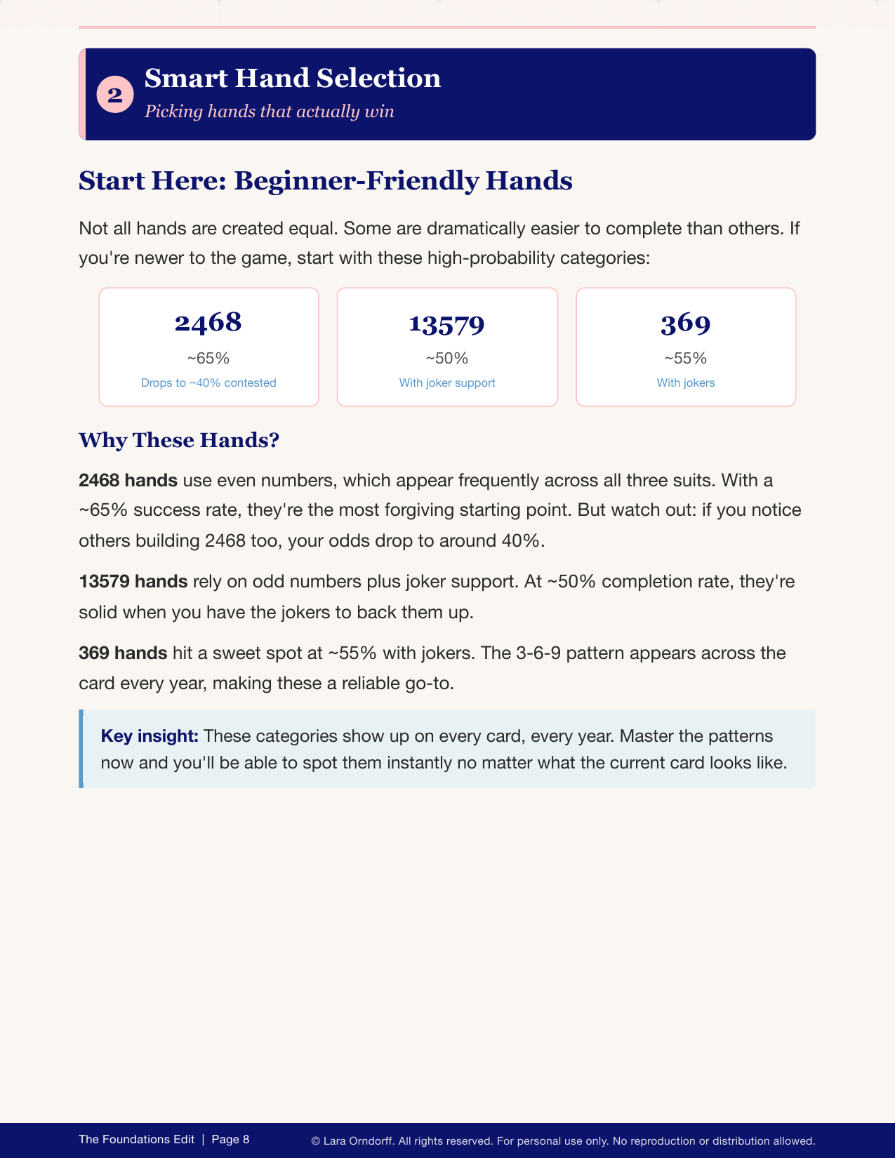 Smart Hand Selection: pick hands that actually win.
