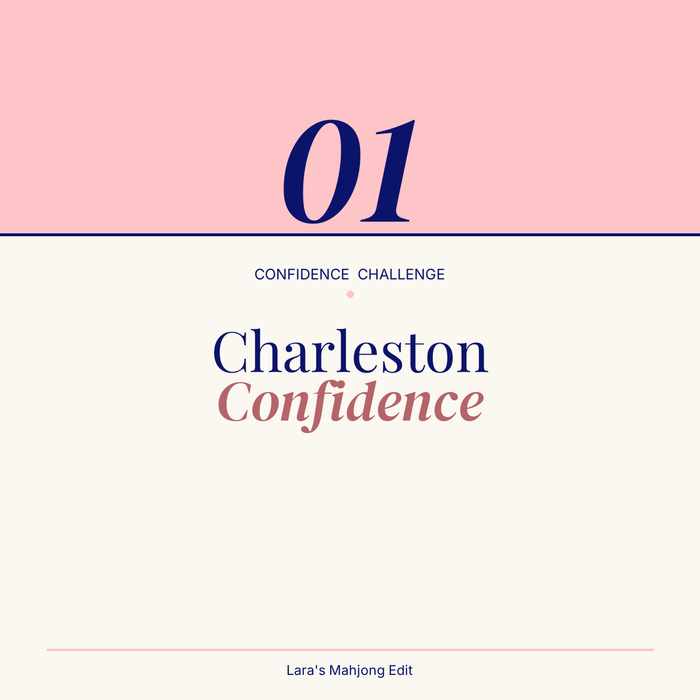 Charleston Confidence cover slide: Confidence Challenge Month 1 title card in pink and navy