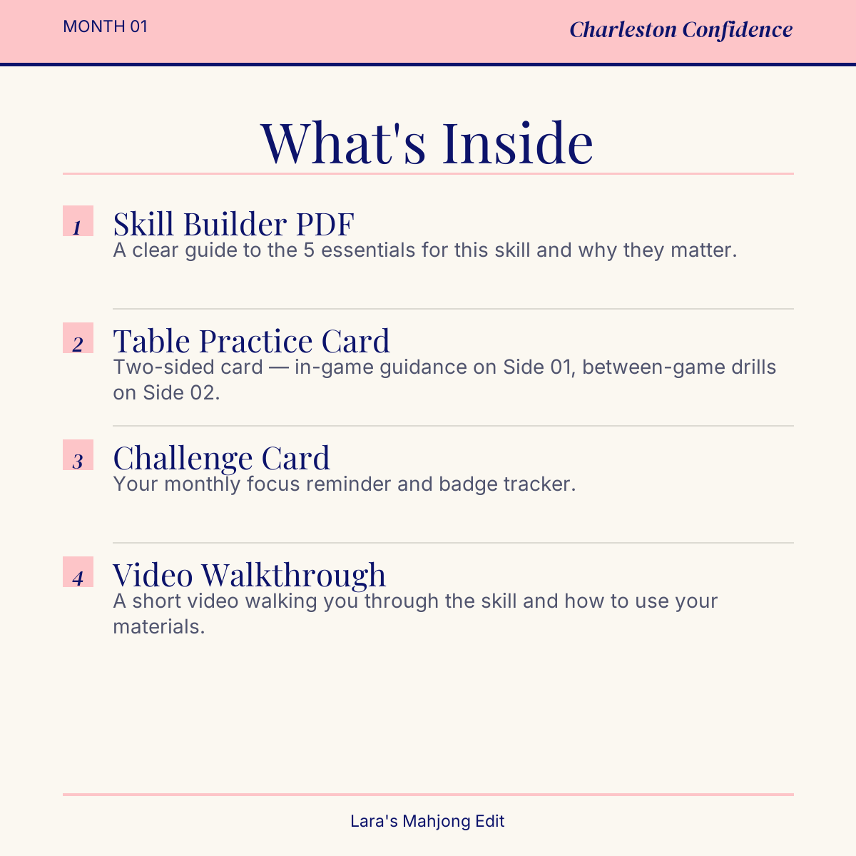 Month 1: Charleston Confidence — Confidence Challenge