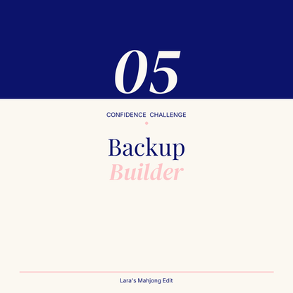 Backup Builder, Confidence Challenge Month 5, Digital American Mahjong Skill Builder for Keeping a Plan B and Pivoting Without Panic