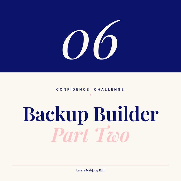 Backup Builder Part Two cover slide: Confidence Challenge Month 6 title card in navy and pink