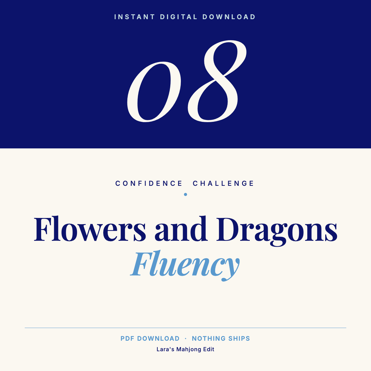 Confidence Challenge Month 8, Flowers and Dragons Fluency, instant digital download