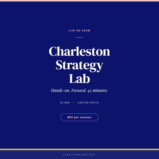 Charleston Strategy Lab, Live 45-Minute Zoom Workshop on American Mahjong Charleston Strategy