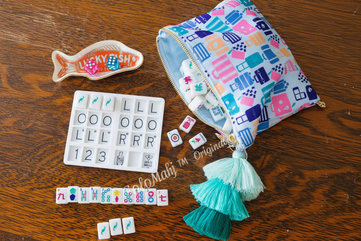 Travel SoloMahj Practice Board, JetSetter, Portable Solo American Mahjong Training Board